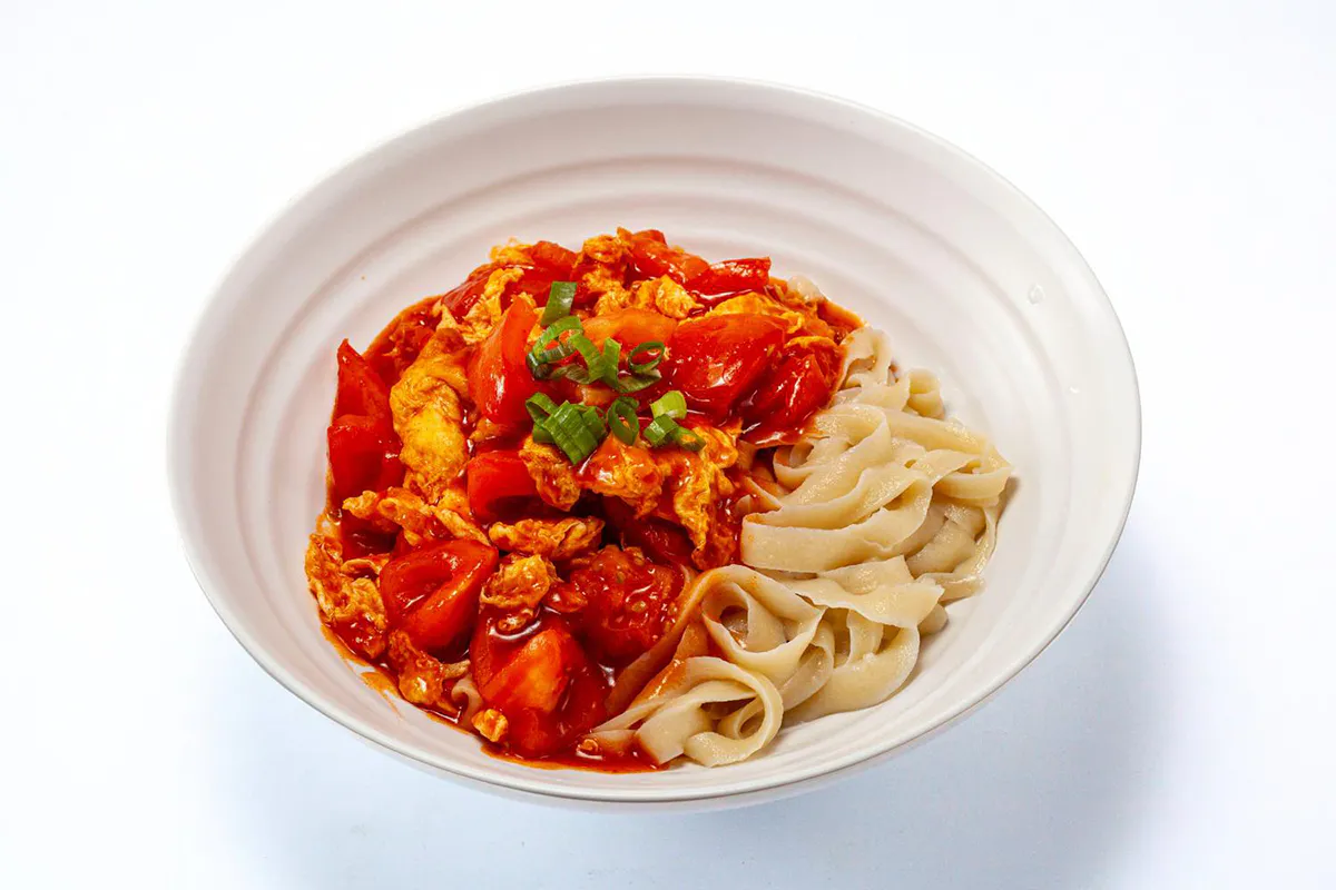 Egg w.Tomato Noodle at The Barn Skewers & Noodles, a Chinese Restaurant in Arcadia