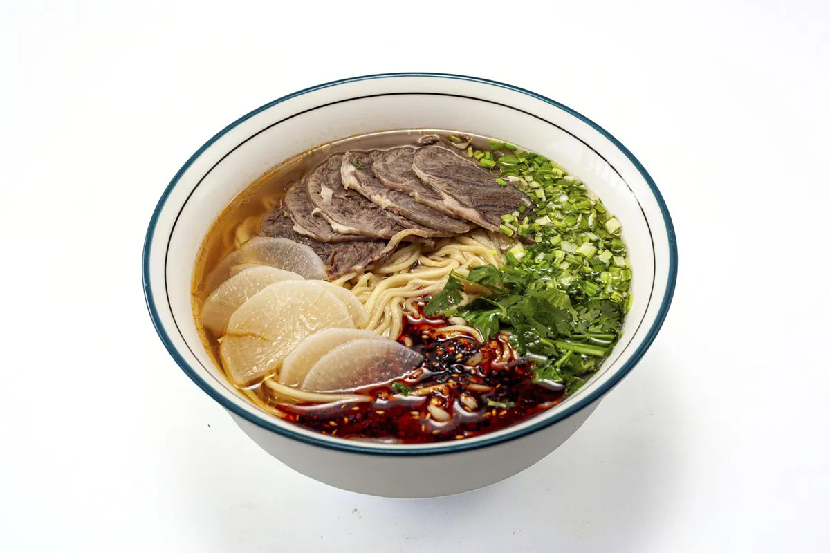 Signature Beef Noodle Soup at The Barn Skewers & Noodles, a Chinese Restaurant in Arcadia