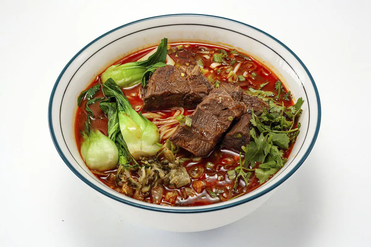 Spicy Beef Noodle Soup at The Barn Skewers & Noodles, a Chinese Restaurant in Arcadia