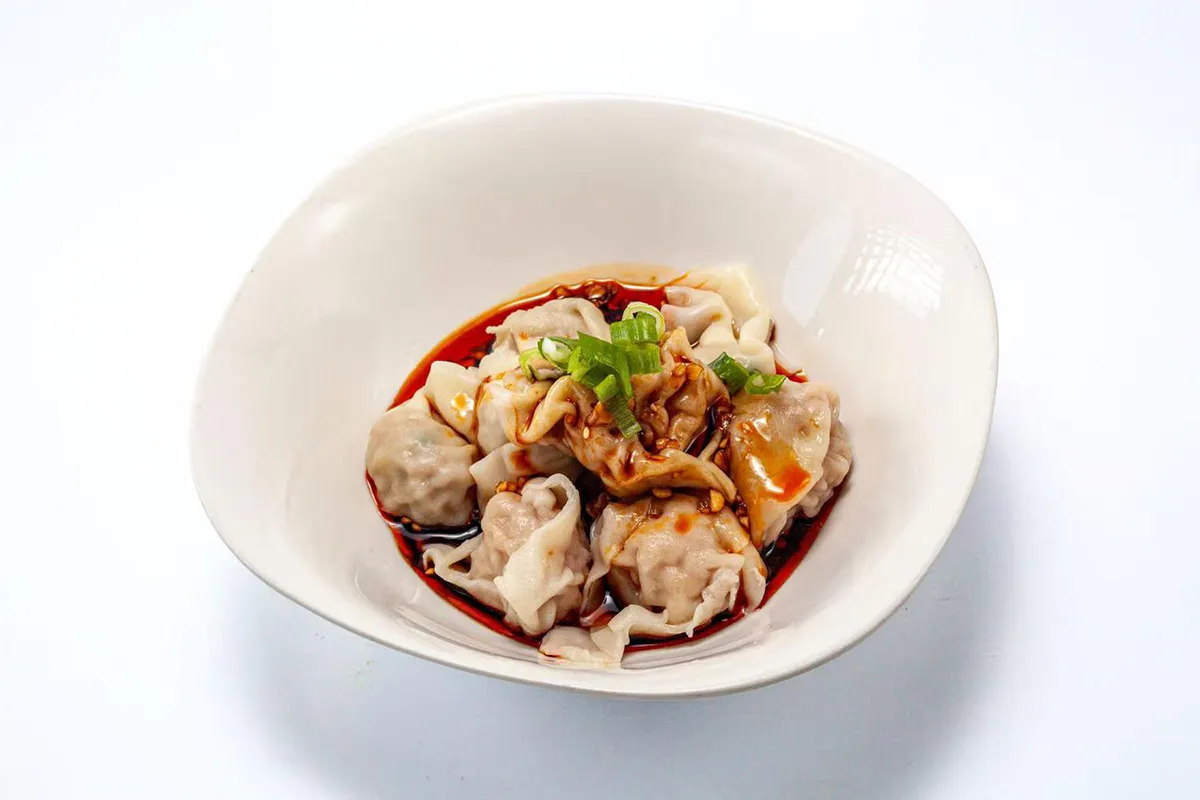 Wonton in Chili Sauce at The Barn Skewers & Noodles, a Chinese Restaurant in Arcadia